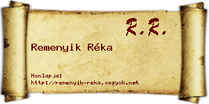 Remenyik Réka névjegykártya